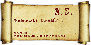 Medveczki Deodát névjegykártya